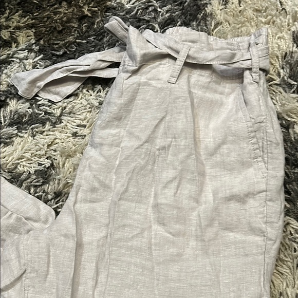 Nicole Miller Gray Wide Leg Linen Pants - Picture 4 of 6